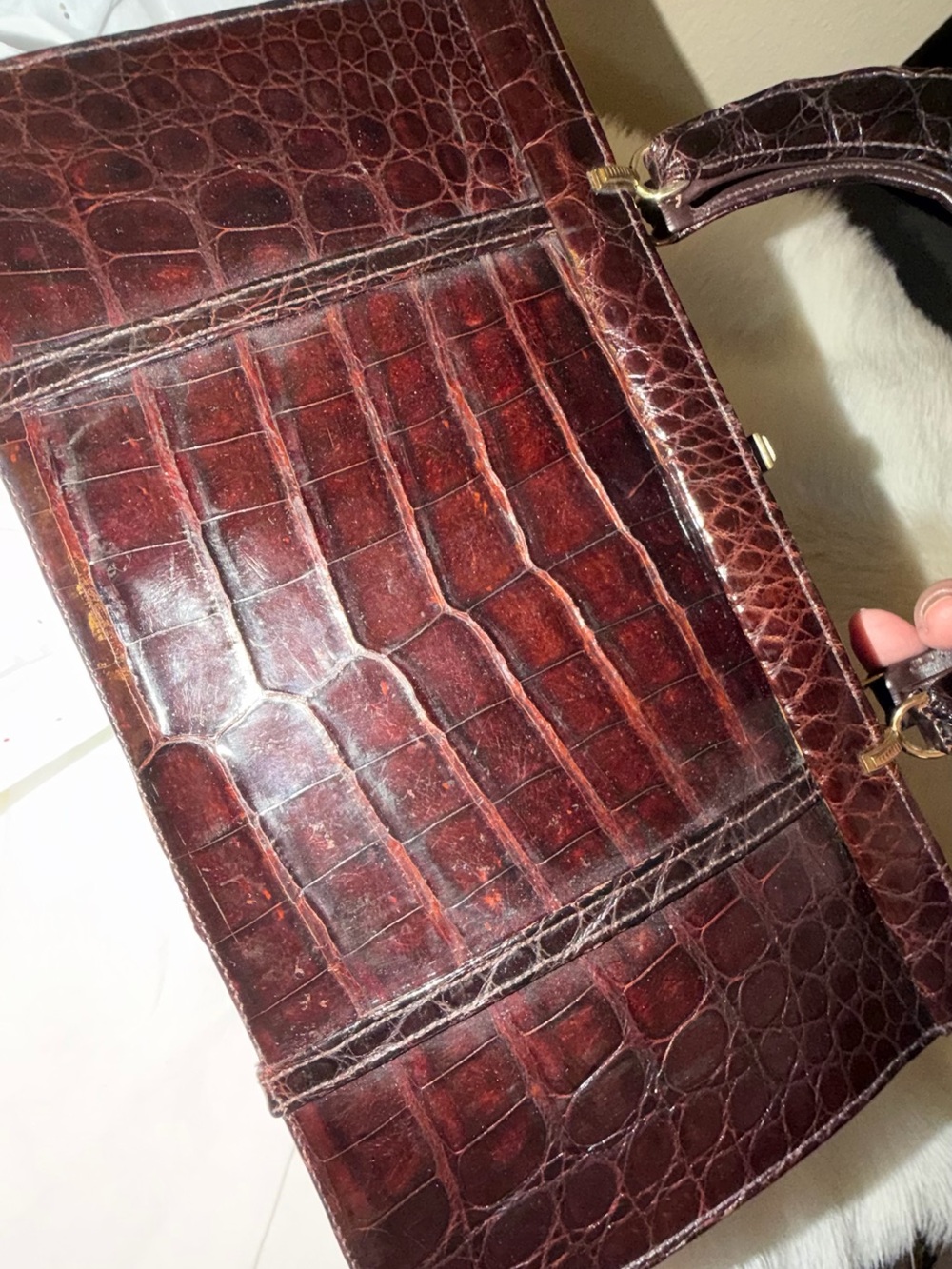 Vintage genuine Alligator Tote 10/10 condition 1950s